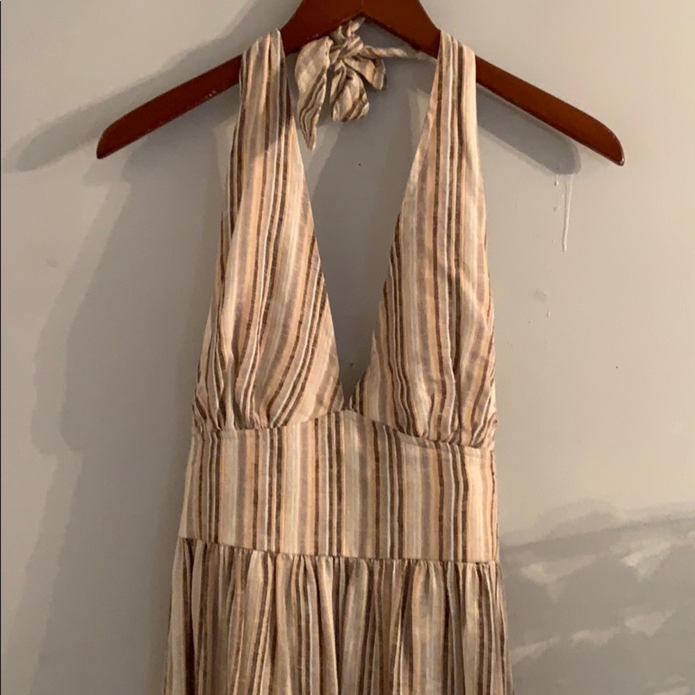 Linen blend Halter sundress NWT